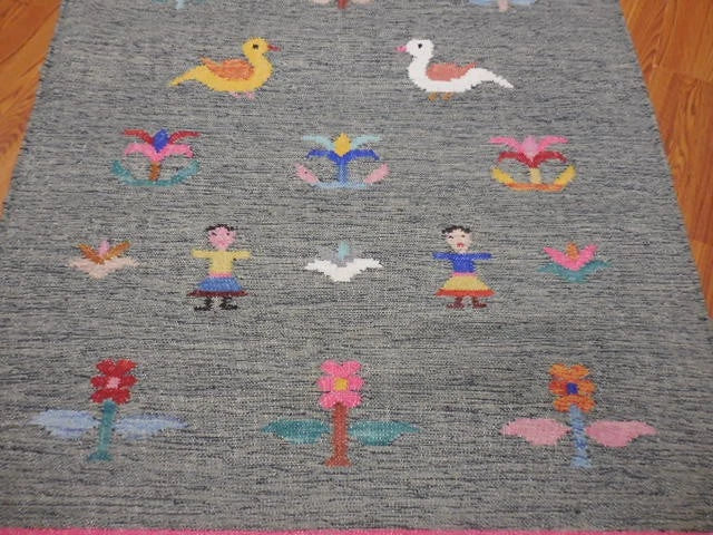 4' x 6' Ft. Fun Colorful Garden Design Turkish Oushak Hand Knotted Kilim Wool Area Rug - BR3035