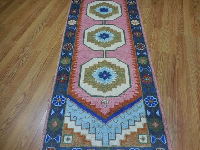 2.6' x 8' Ft. Contemporary Turkish Oushak Bohemian Hand Knotted Wool Runner – BR3031