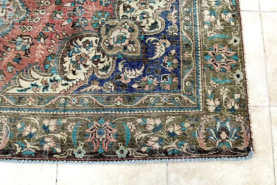10' x 8' Ft. Elegant Antique Persian Tabriz Hand Knotted Wool Large Area Rug BR125