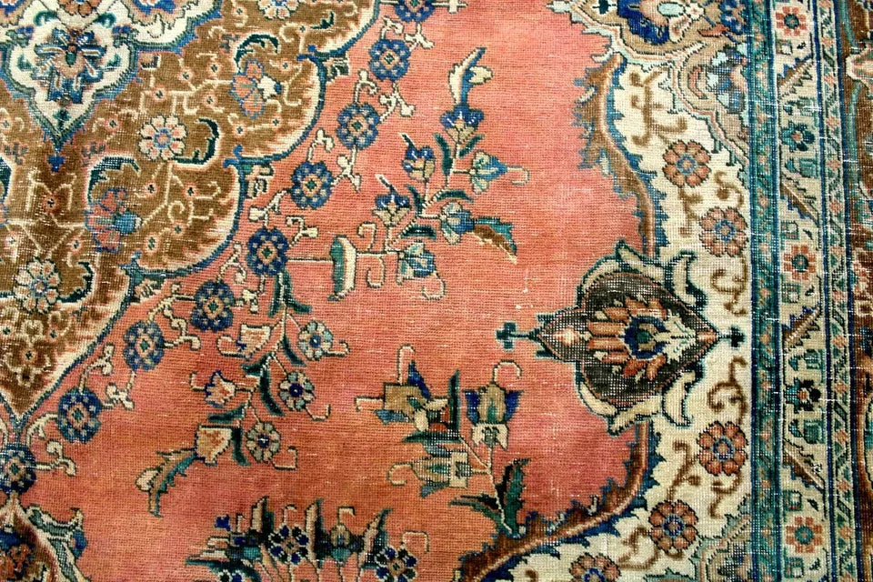 13' x 10' Ft. Persian Masterpiece Antique Hand Knotted Veg Dye Khorasann Wool Rug BR123