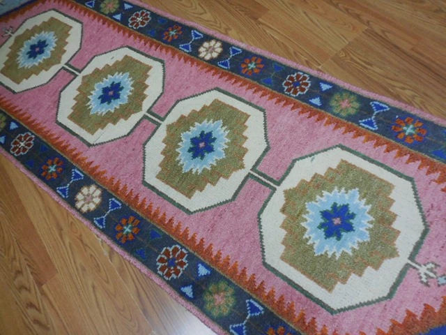 2.6' x 8' Ft. Contemporary Turkish Oushak Bohemian Hand Knotted Wool Runner – BR3031