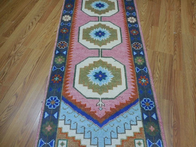 2.6' x 8' Ft. Contemporary Turkish Oushak Bohemian Hand Knotted Wool Runner – BR3031