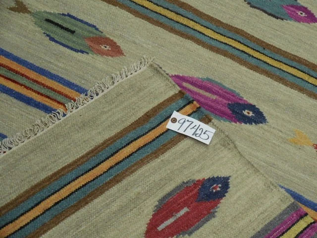 4' x 6' Ft. Fun Colorful Fish Design Turkish Oushak Kilim Hand Knotted Wool Area Rug – BR3040