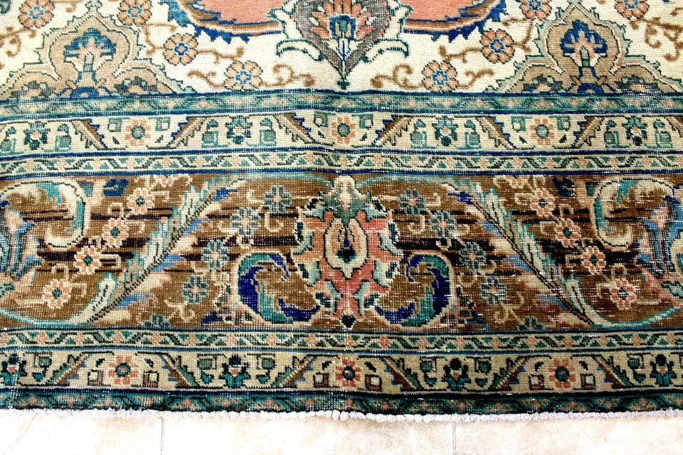 13' x 10' Ft. Persian Masterpiece Antique Hand Knotted Veg Dye Khorasann Wool Rug BR123