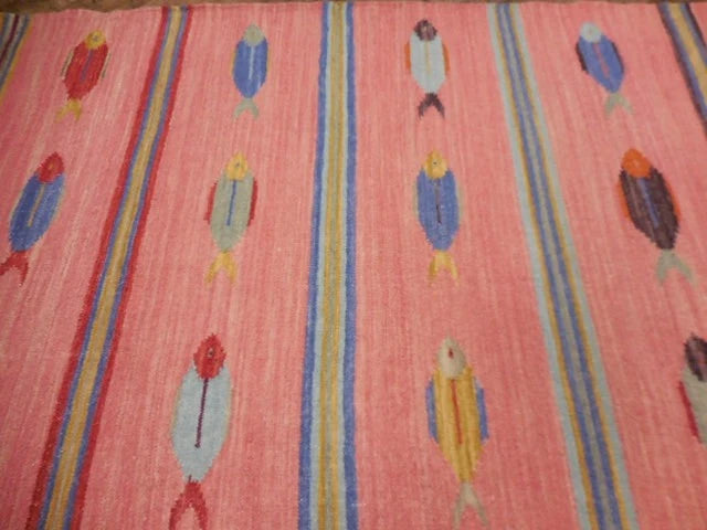 4' x 6' Ft. Fun Colorful Fish Design Turkish Oushak Hand Knotted Wool Area Rug – BR2647