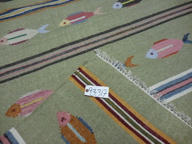 5' x 8' Ft. Fun Colorful Fish Design Turkish Oushak Kilim Hand Knotted Wool Area Rug – BR3041