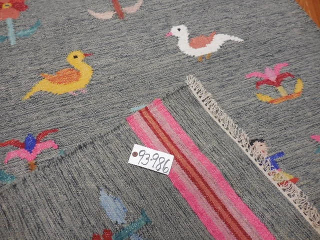 4' x 6' Ft. Fun Colorful Garden Design Turkish Oushak Hand Knotted Kilim Wool Area Rug - BR3035