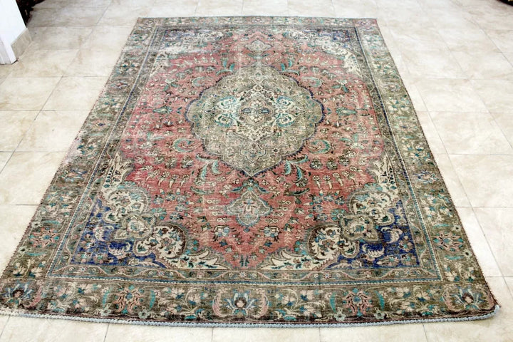 10' x 8' Ft. Elegant Antique Persian Tabriz Hand Knotted Wool Large Area Rug BR125